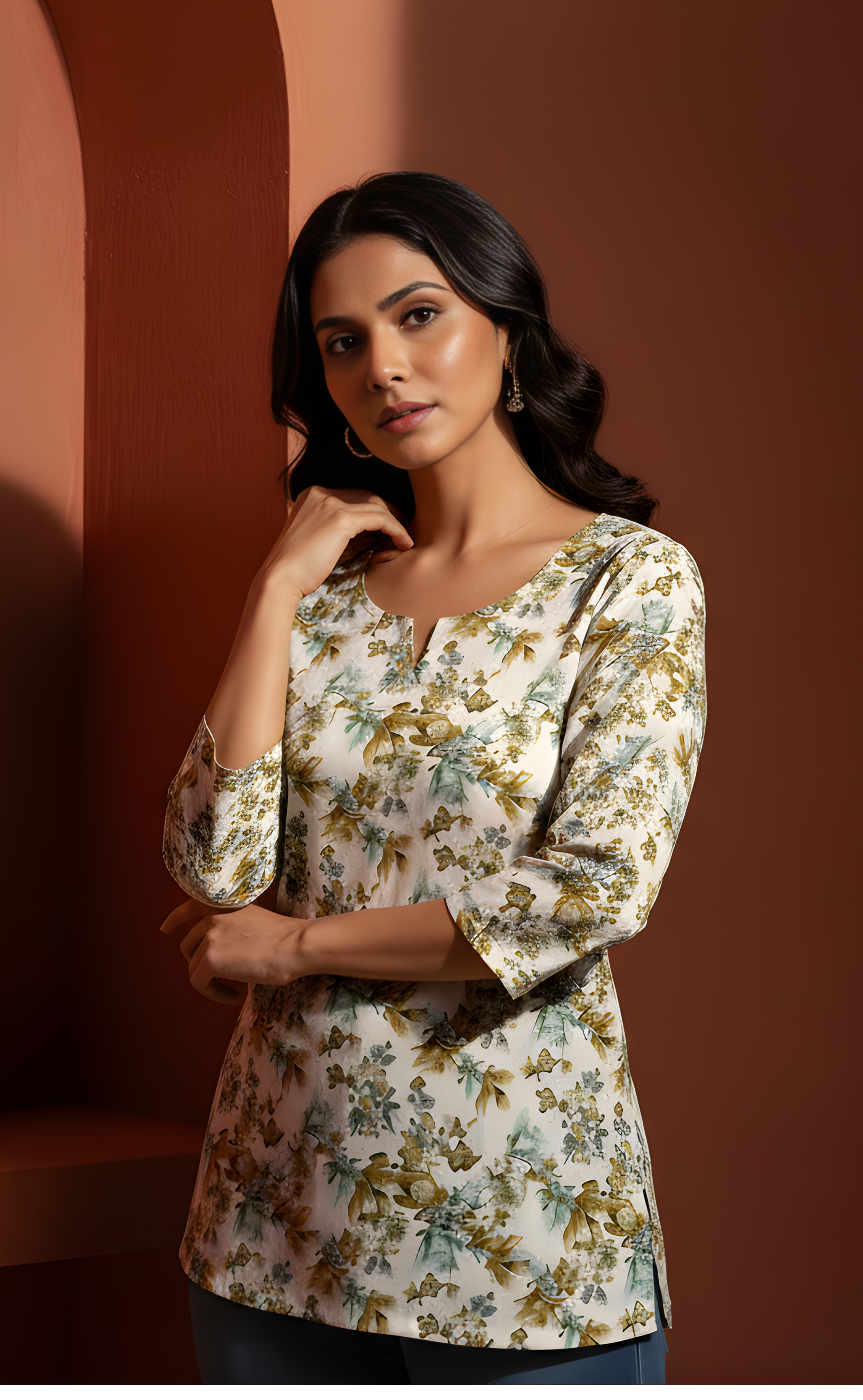 Floral Short kurti For Women