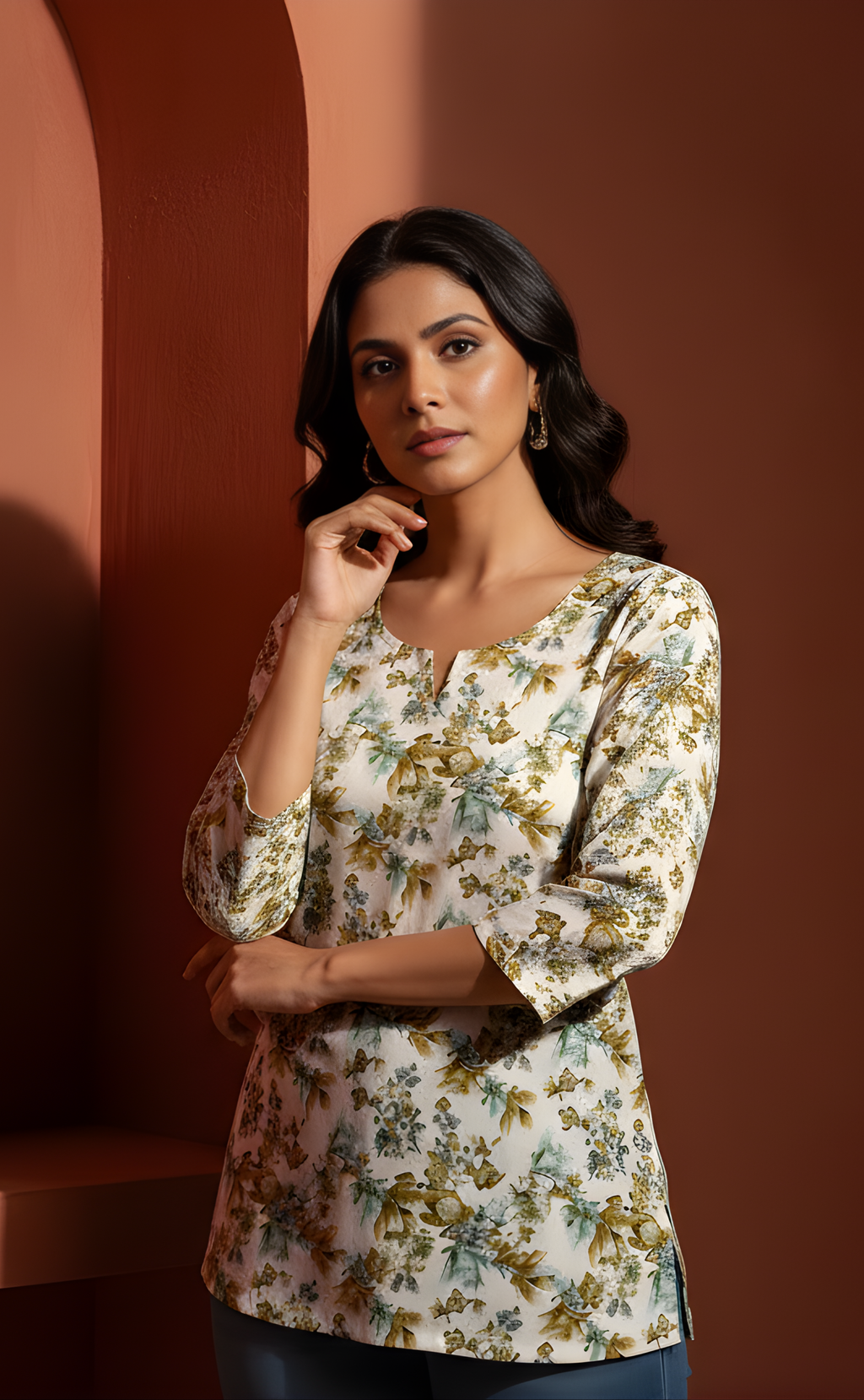 Floral Short kurti For Women