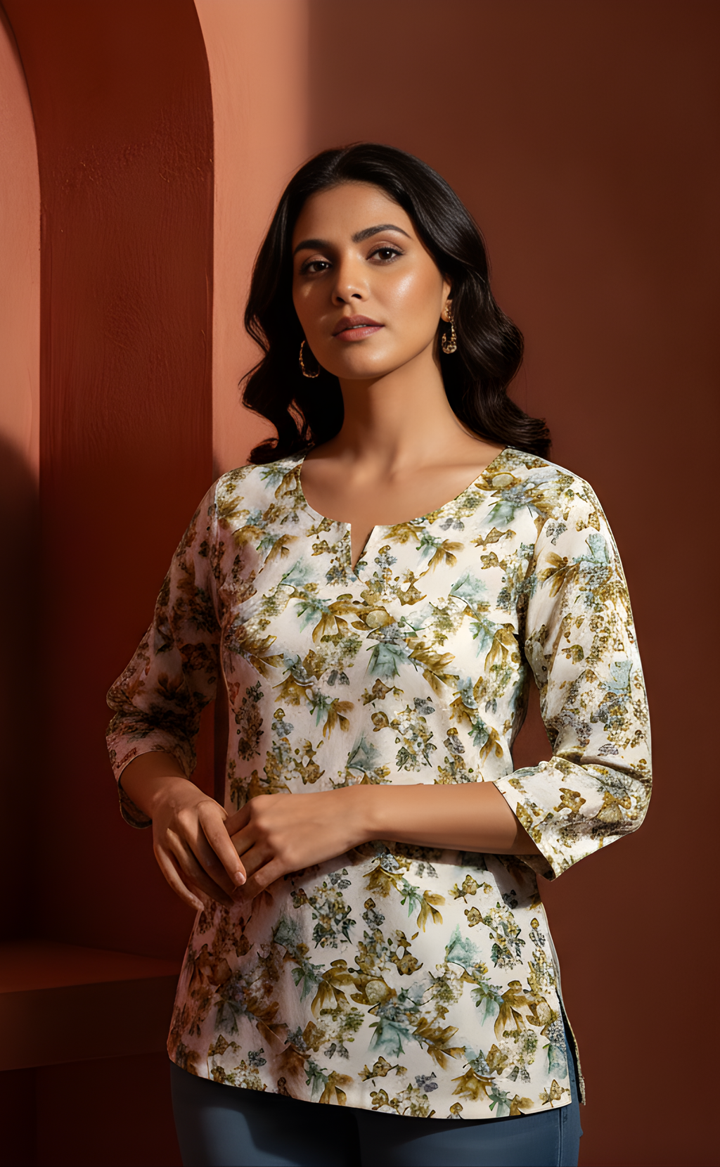 Floral Short kurti For Women