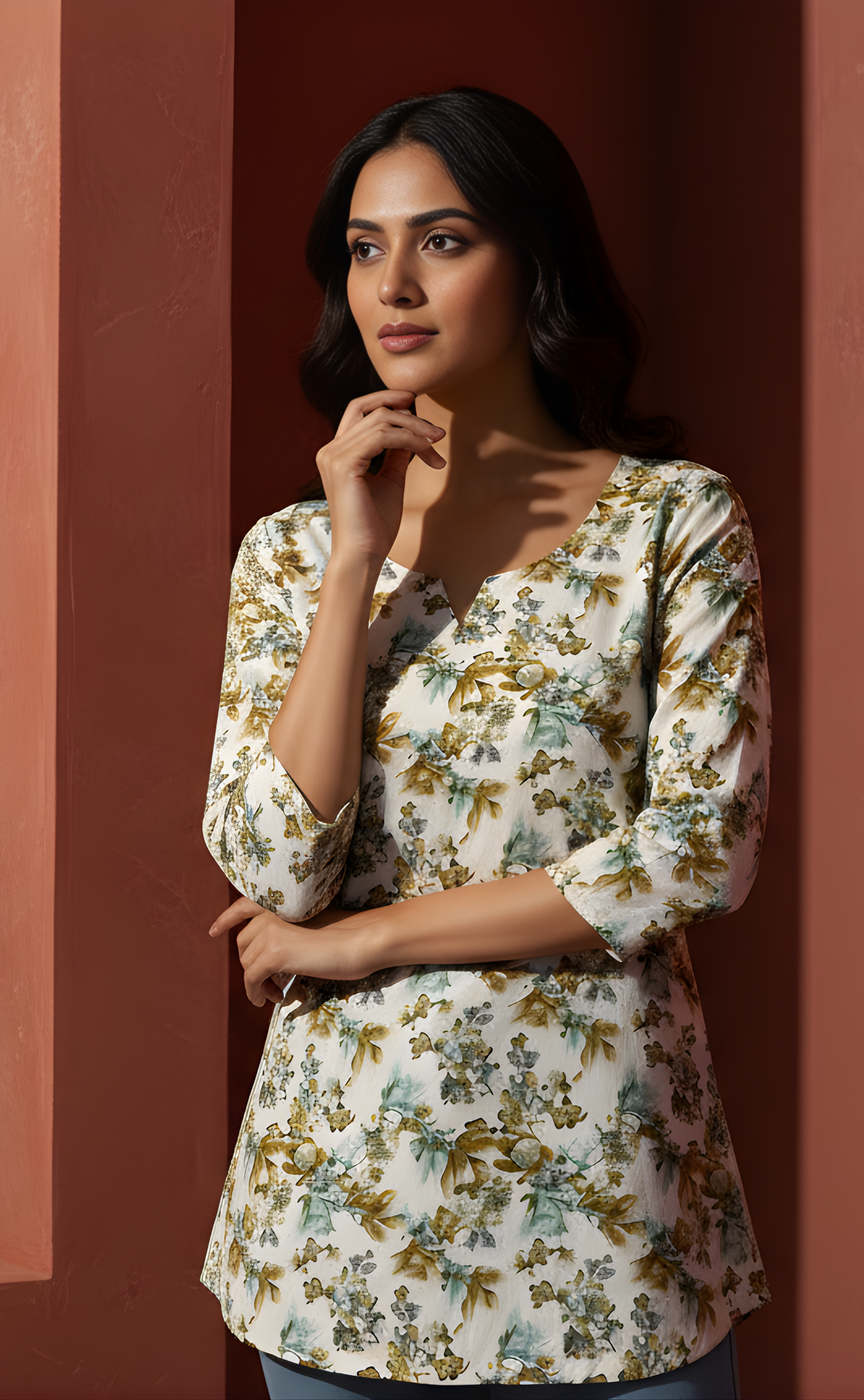 Floral Short kurti For Women