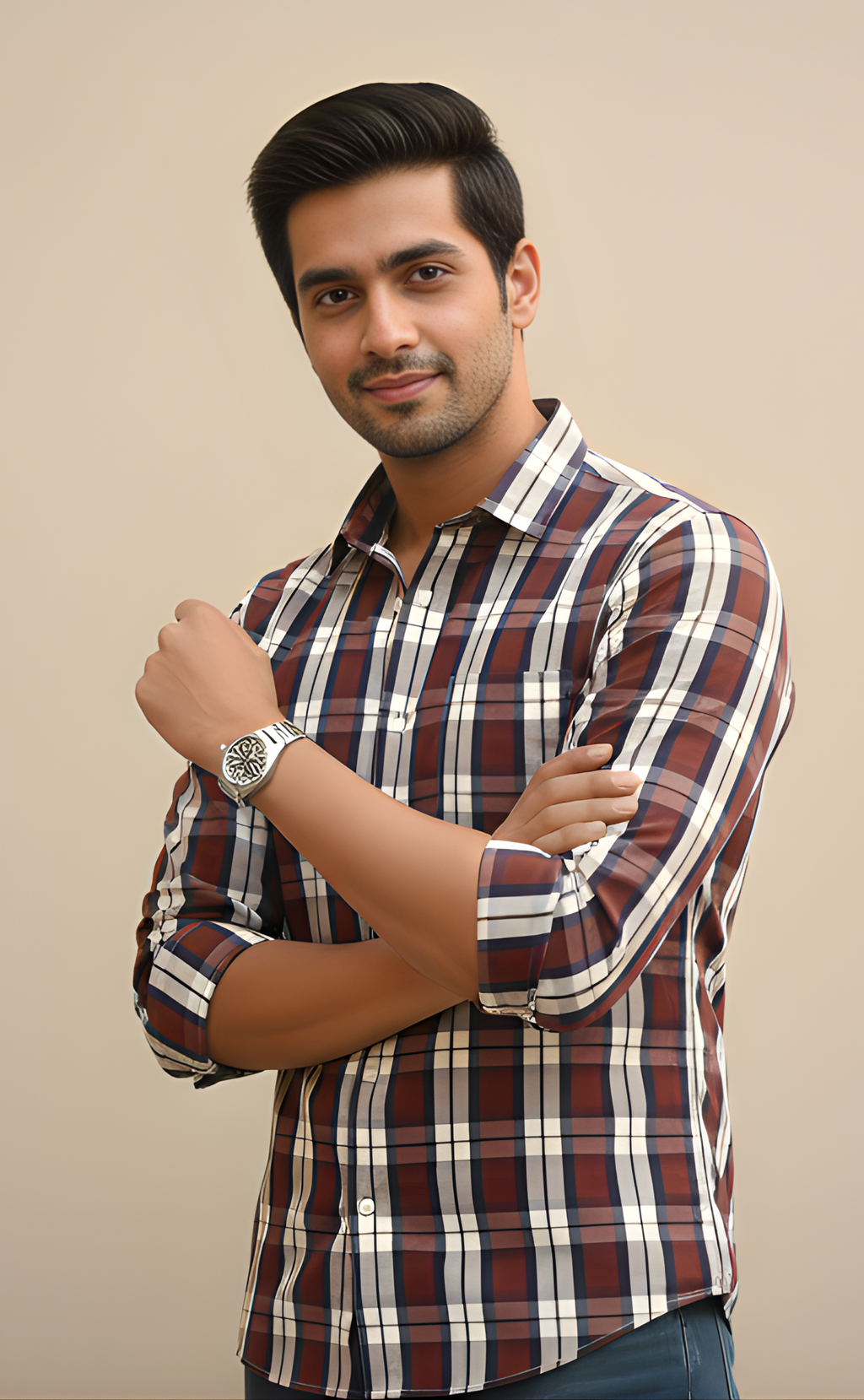 The Maroon & Navy Check Shirt