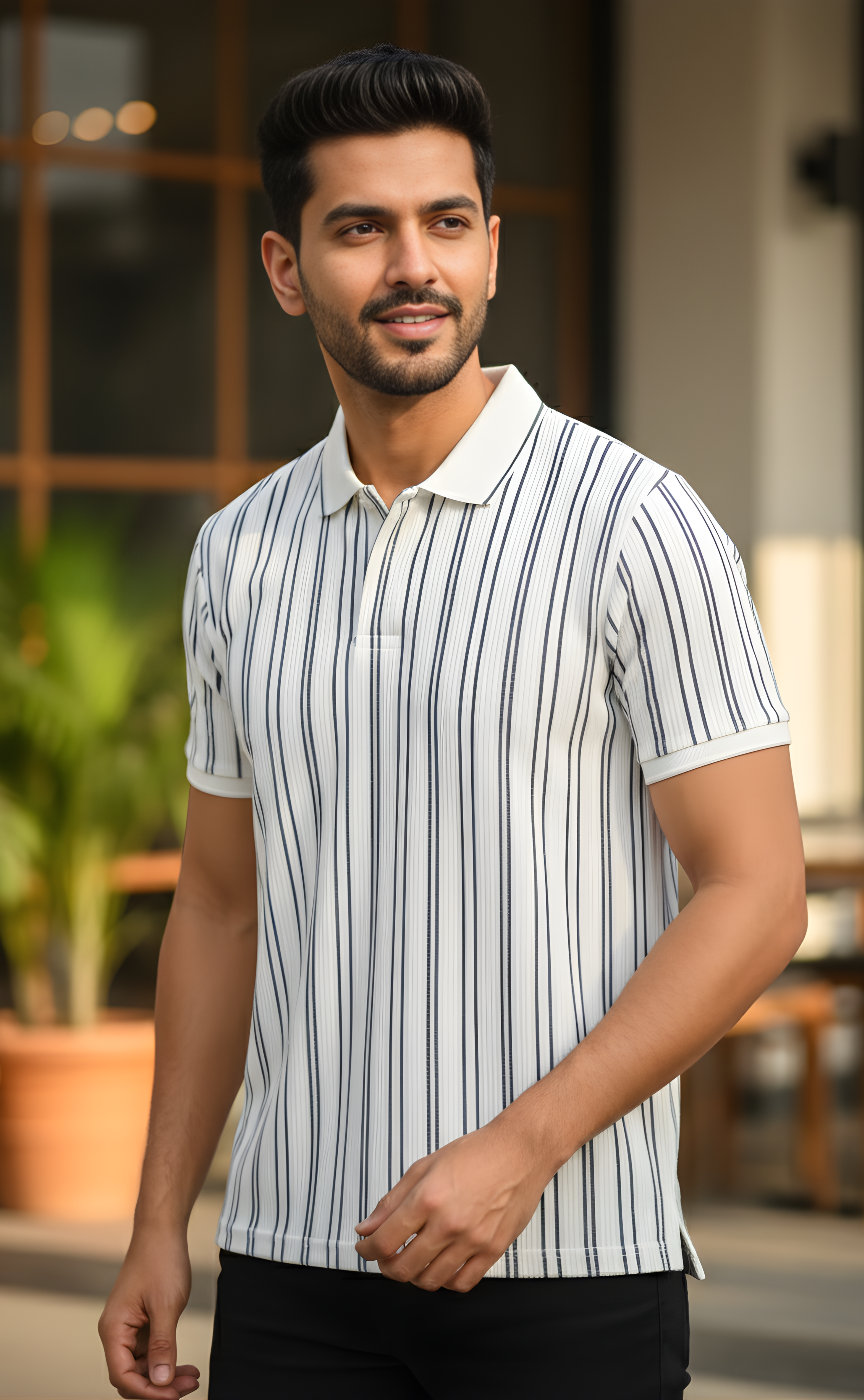 The Riviera Stripe Knit Polo