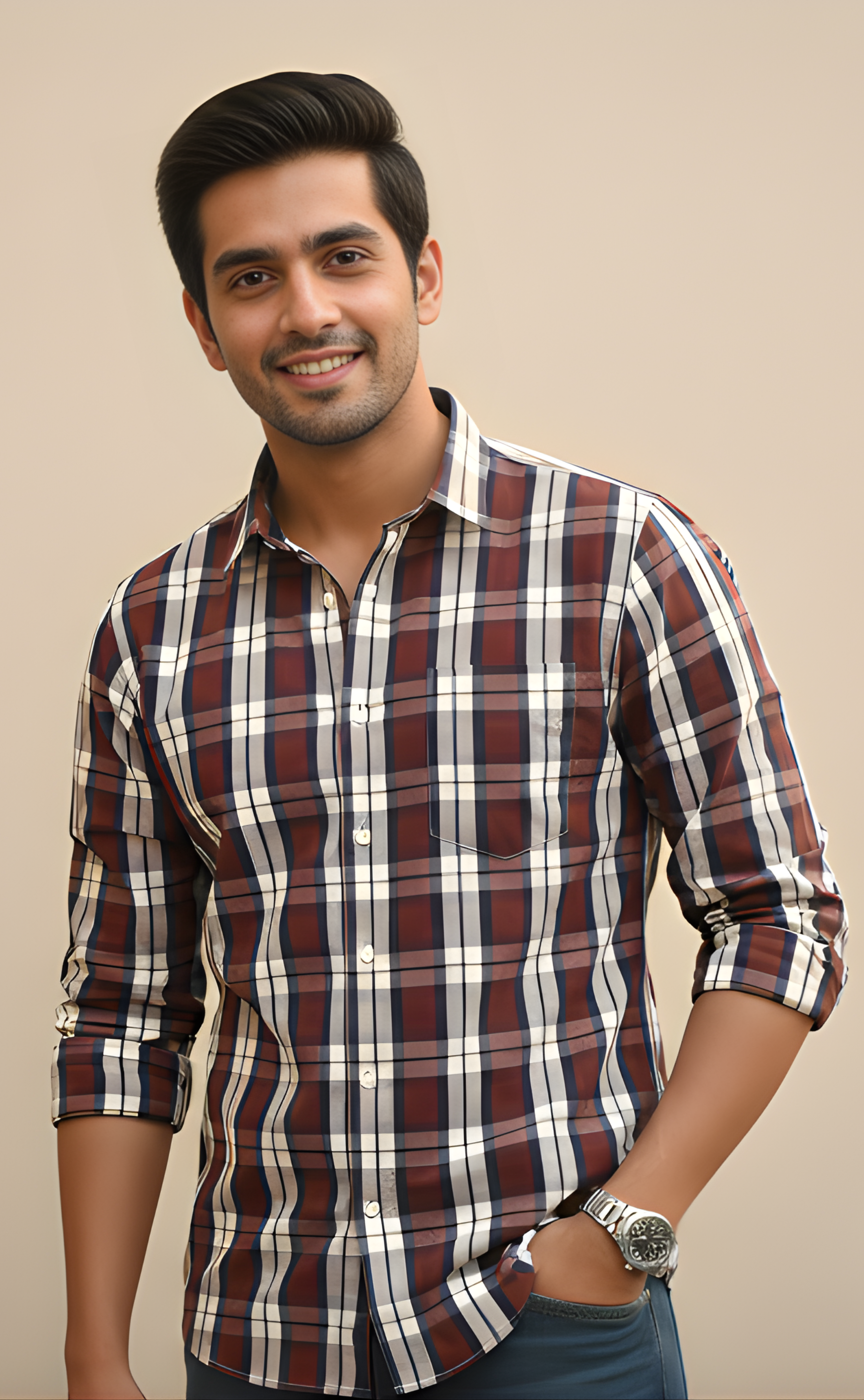 The Maroon & Navy Check Shirt