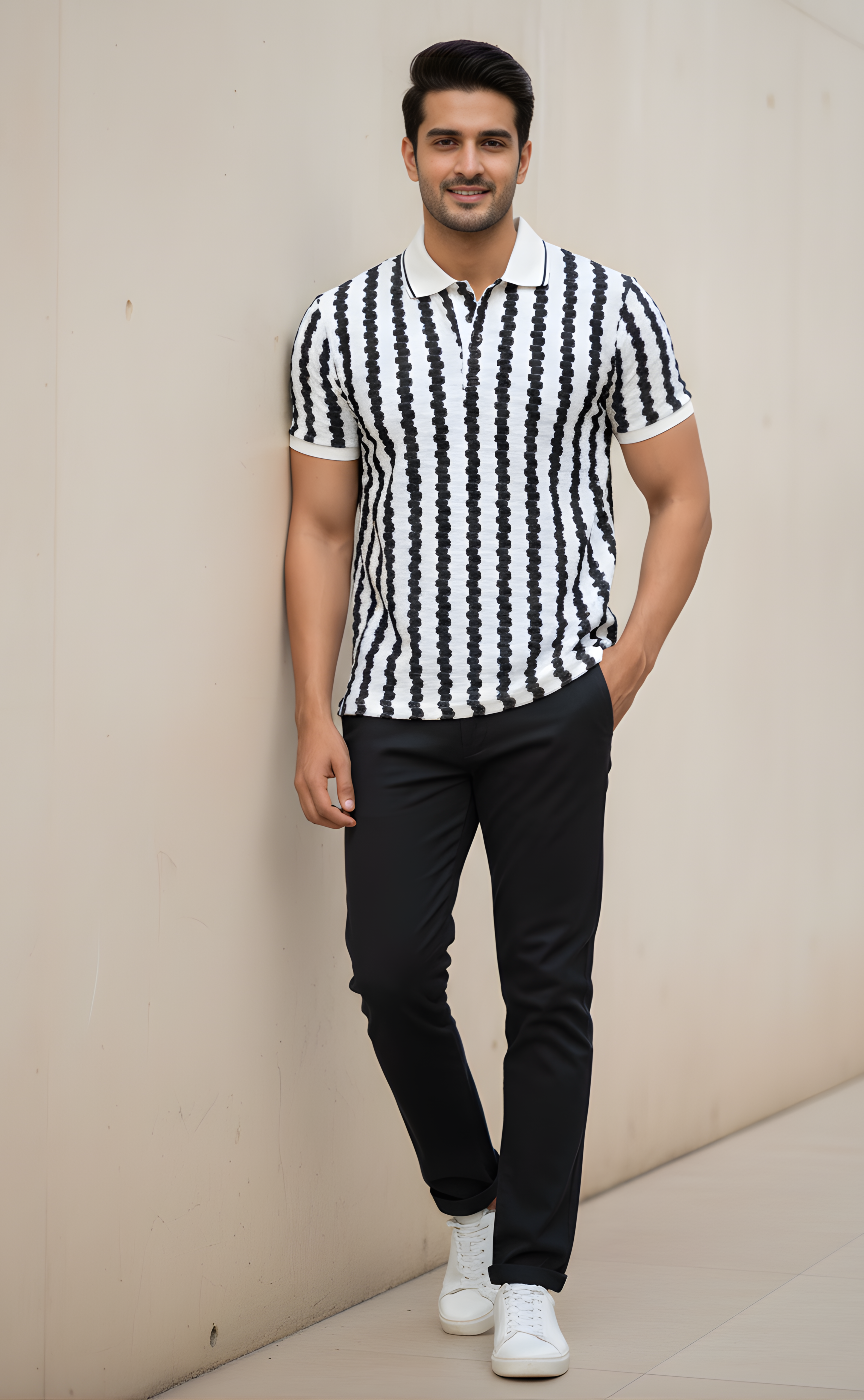 The Graphic Striped Polo T-Shirt