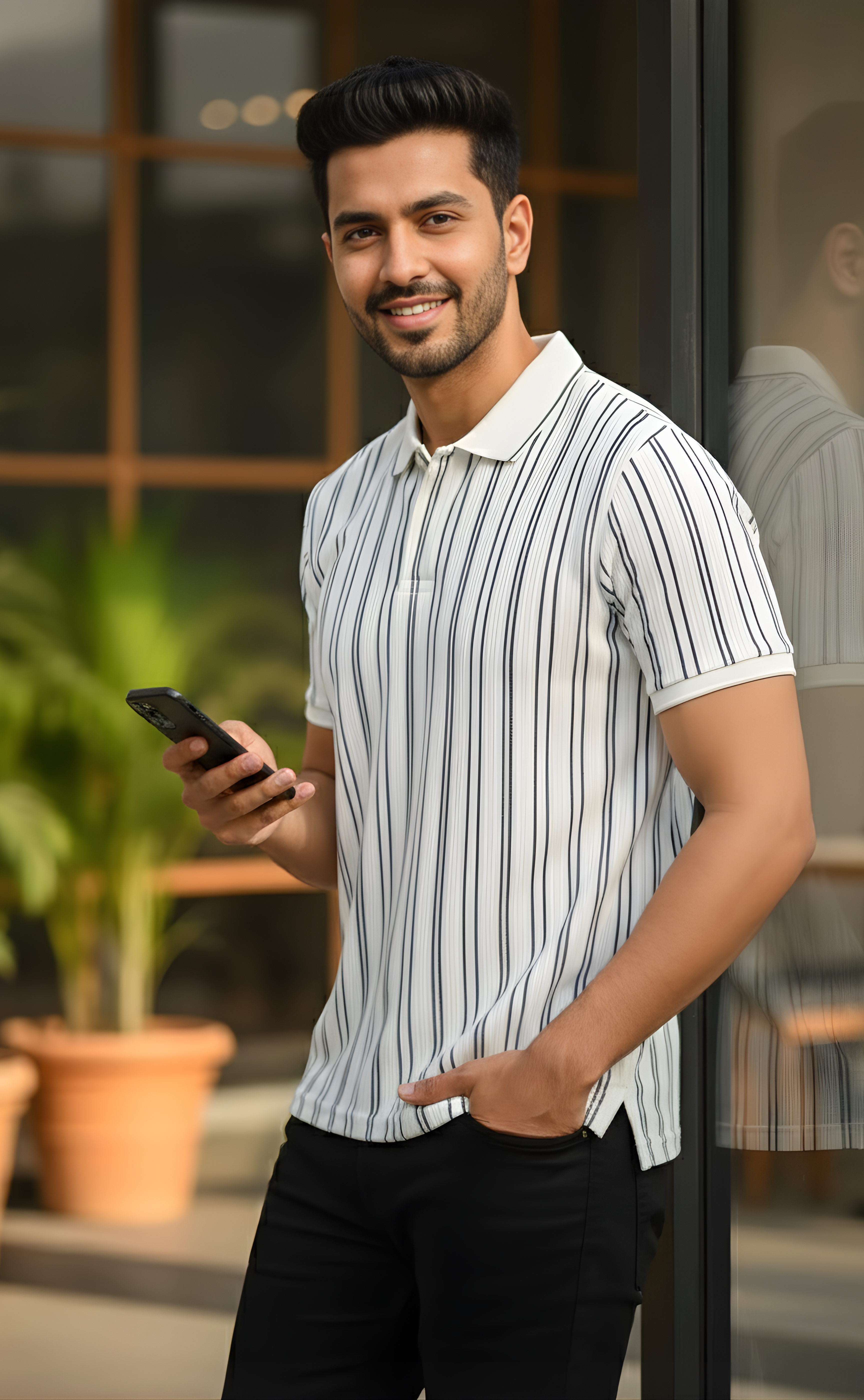 The Riviera Stripe Knit Polo