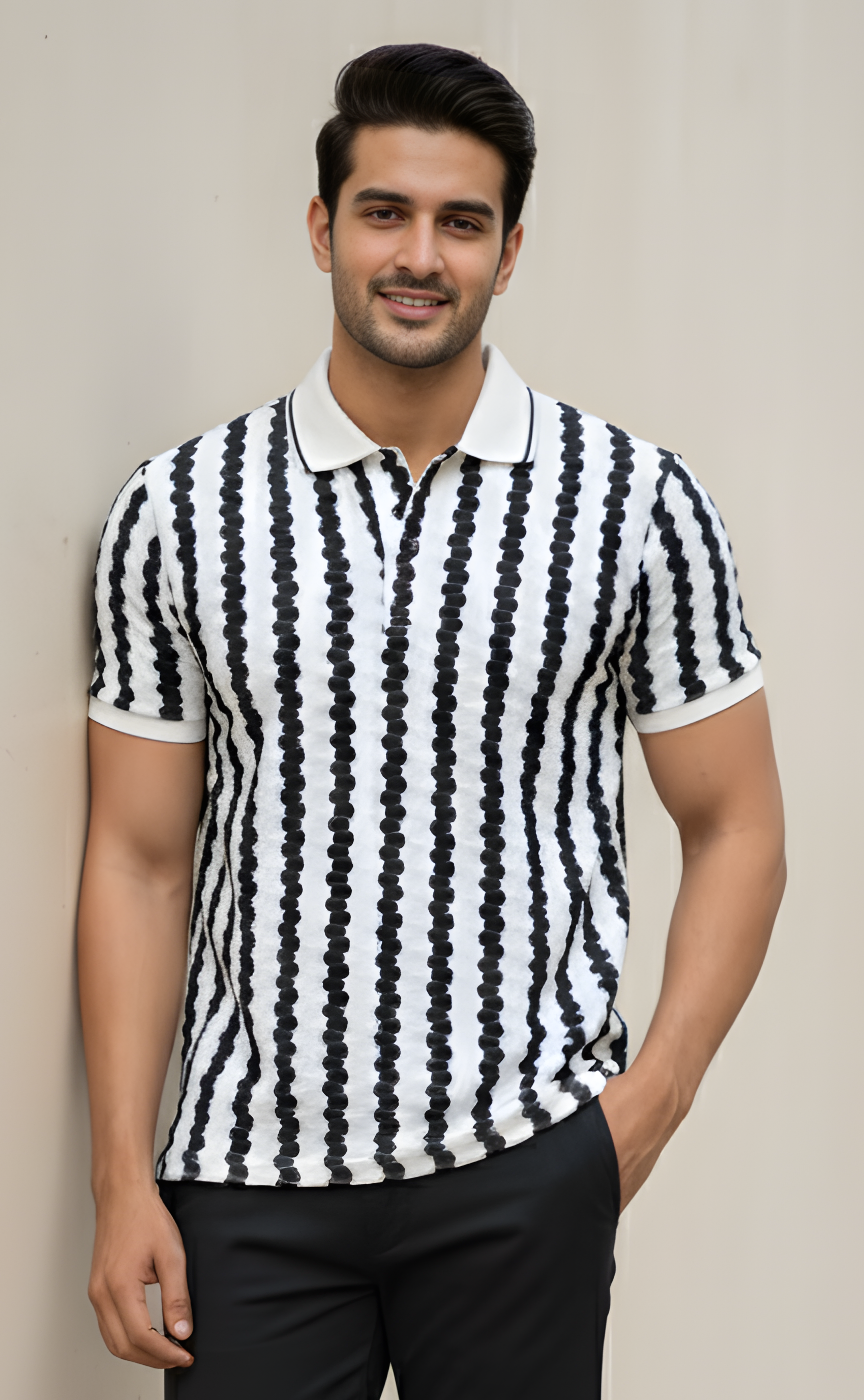 The Graphic Striped Polo T-Shirt