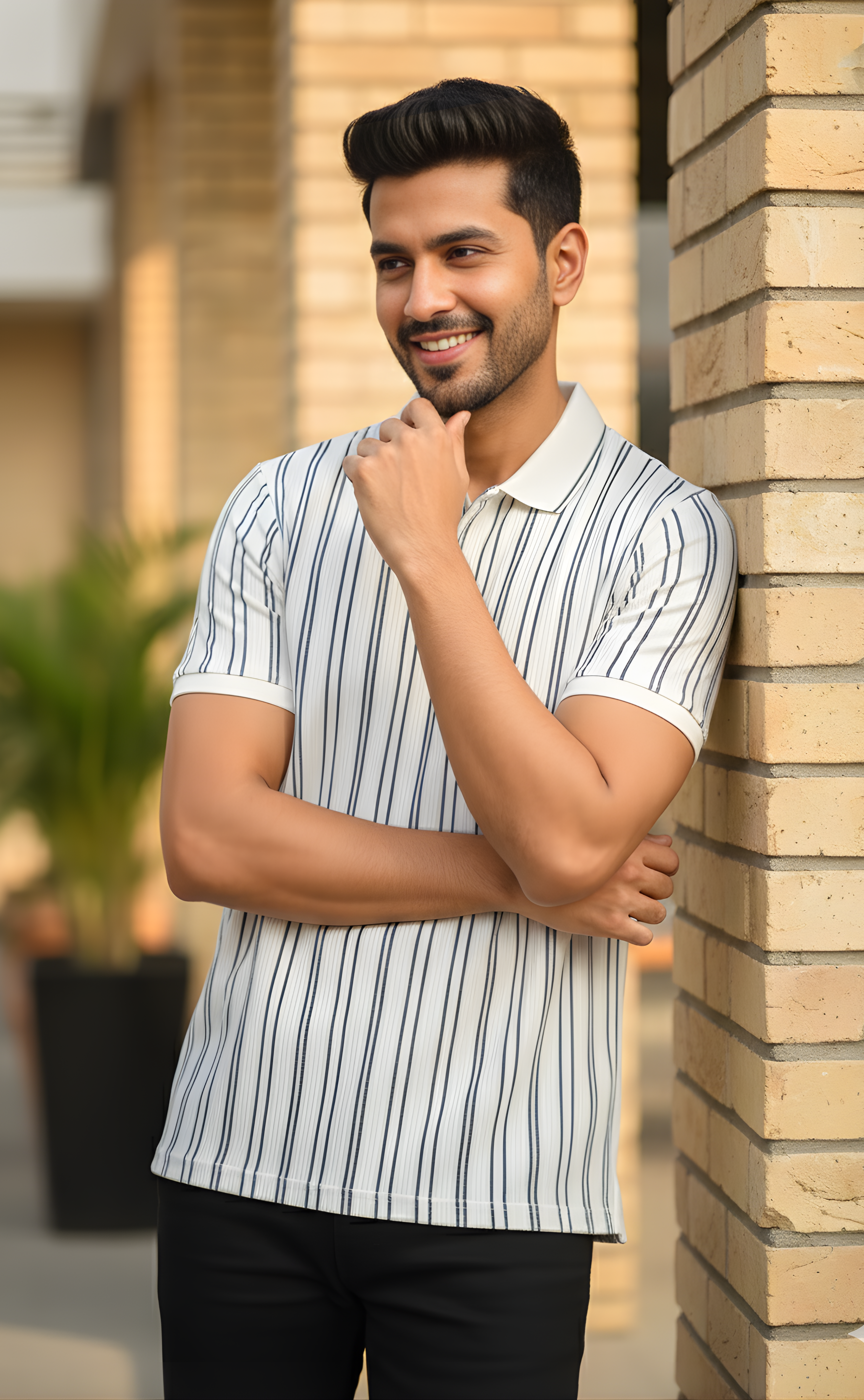 The Riviera Stripe Knit Polo