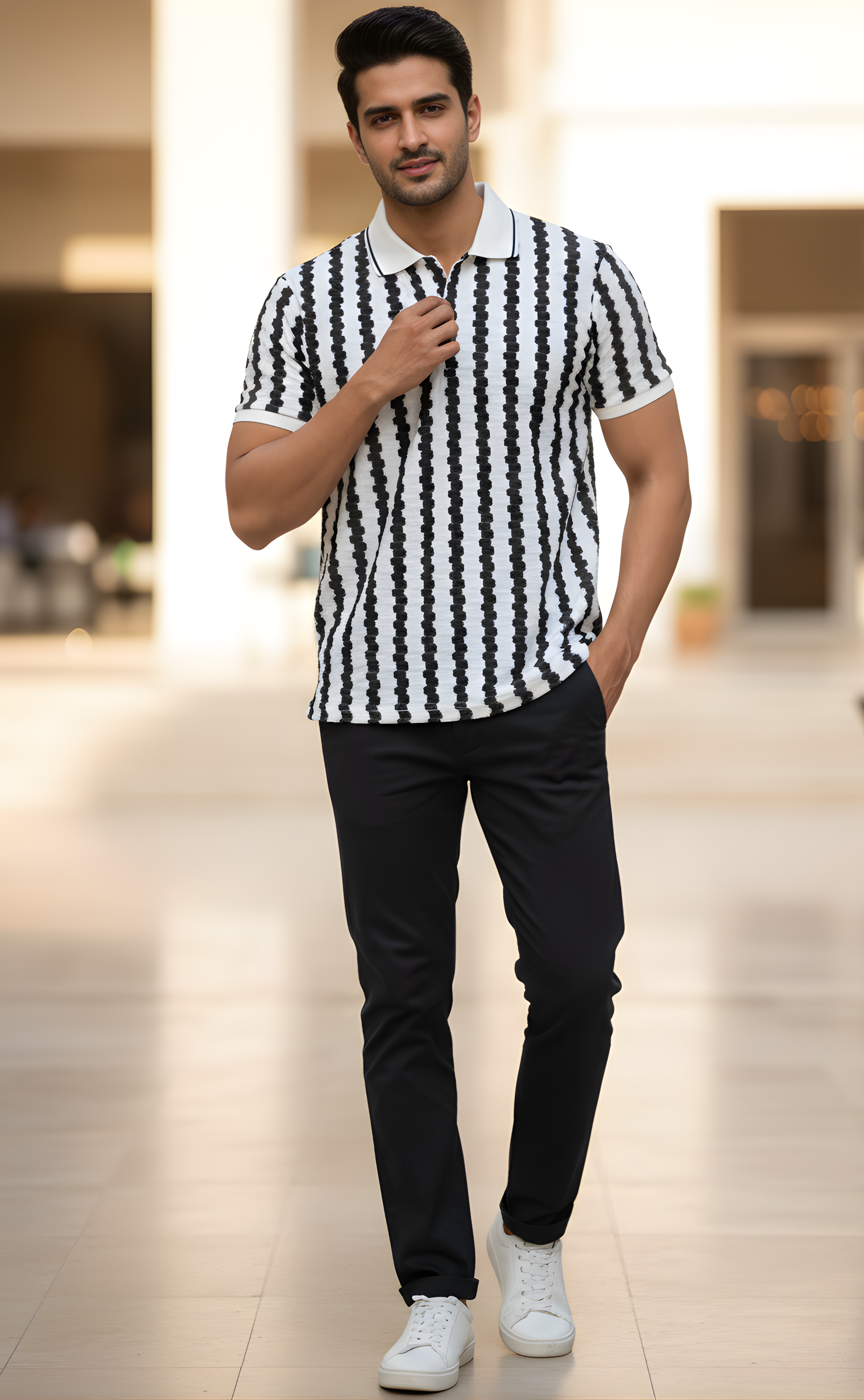 The Graphic Striped Polo T-Shirt