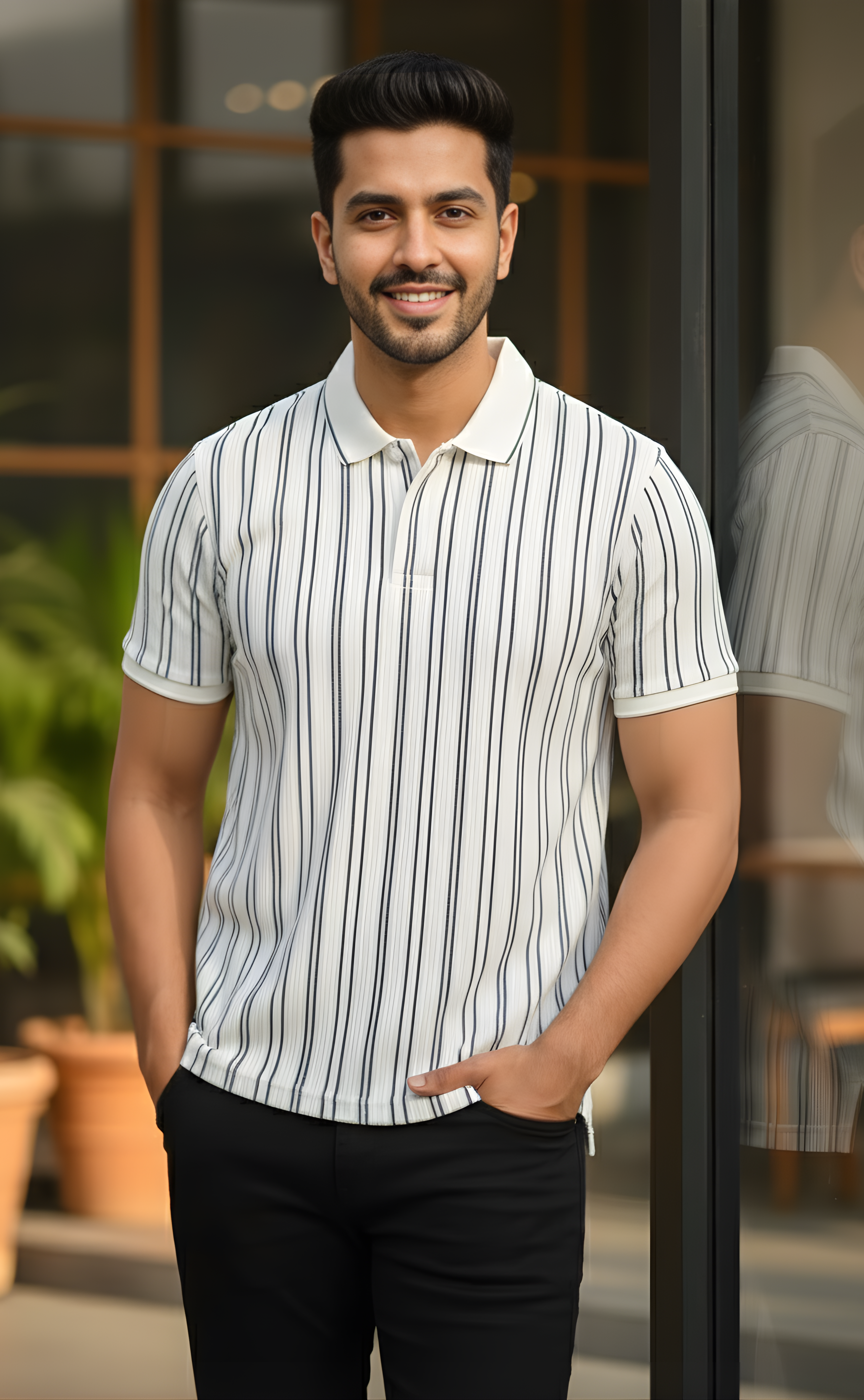 The Riviera Stripe Knit Polo