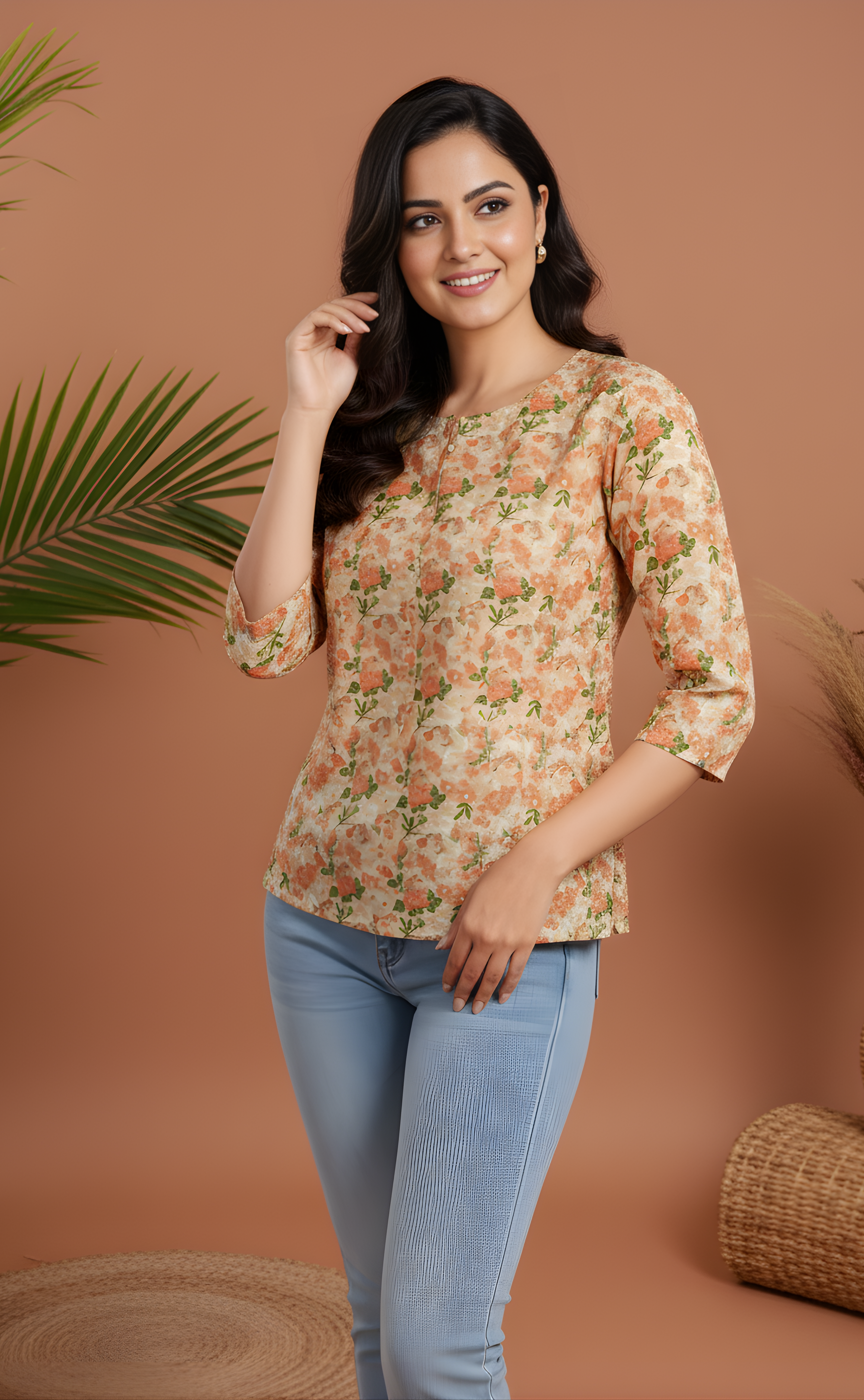 The Peach Blossom Short Kurti