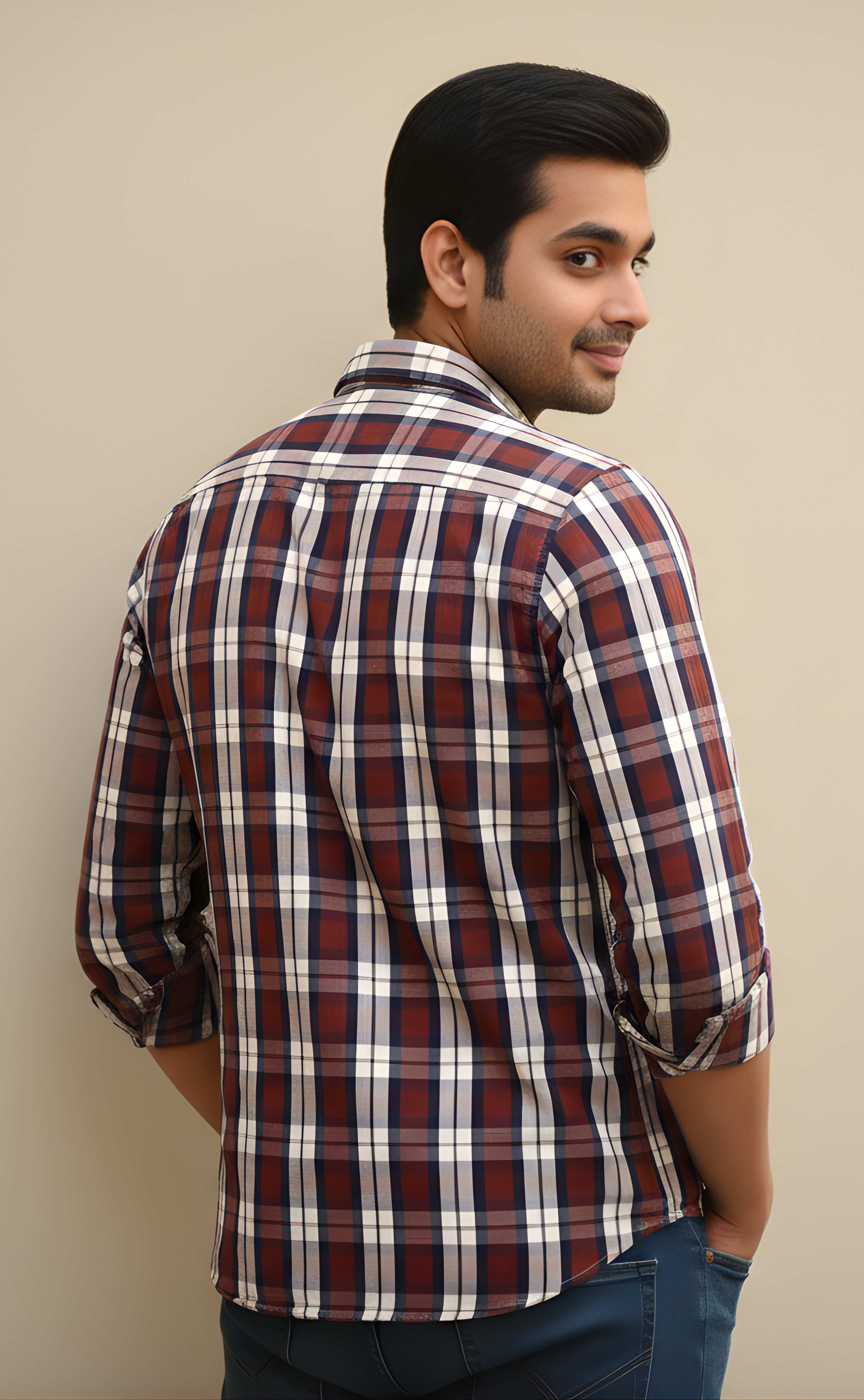 The Maroon & Navy Check Shirt