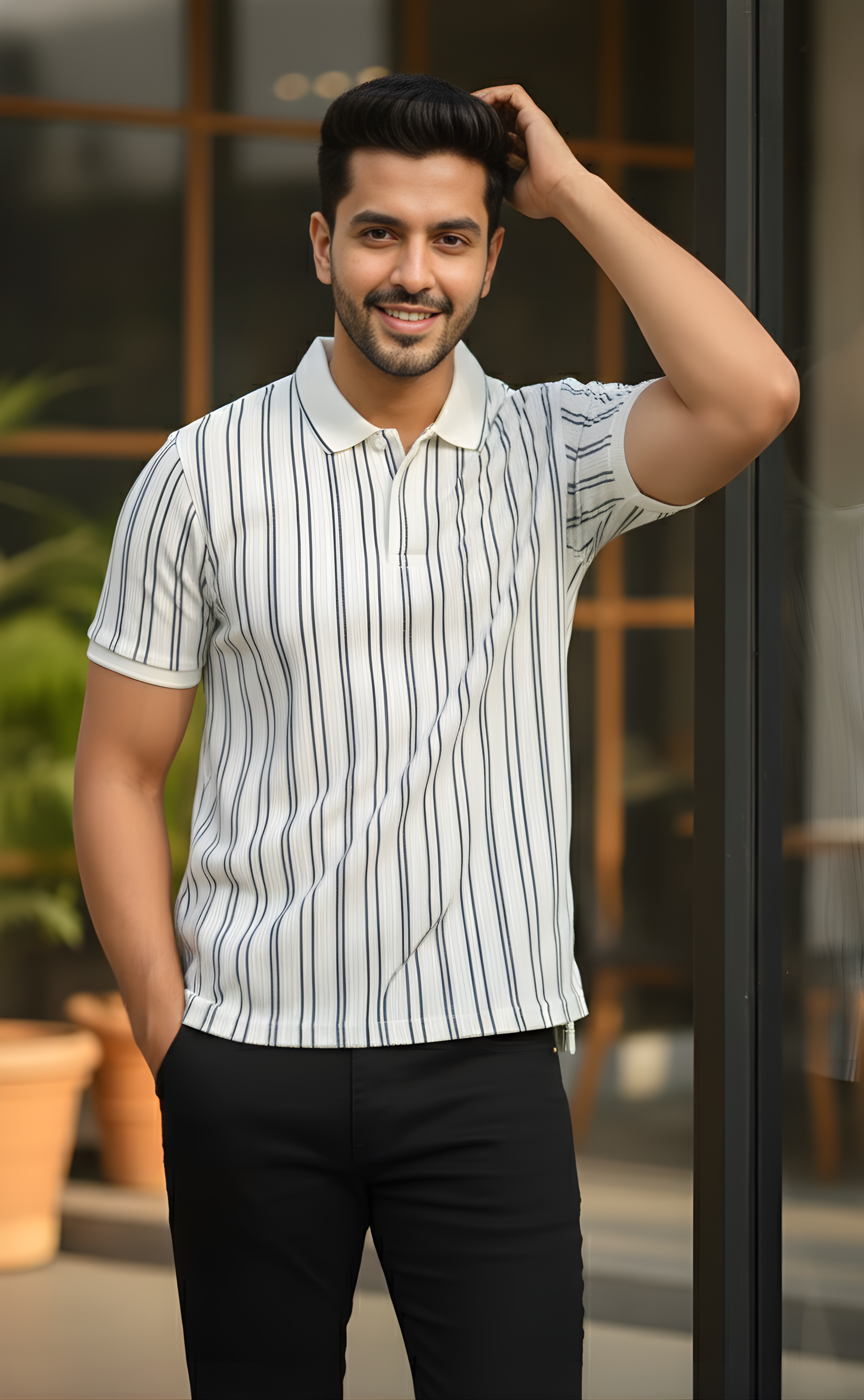 The Riviera Stripe Knit Polo