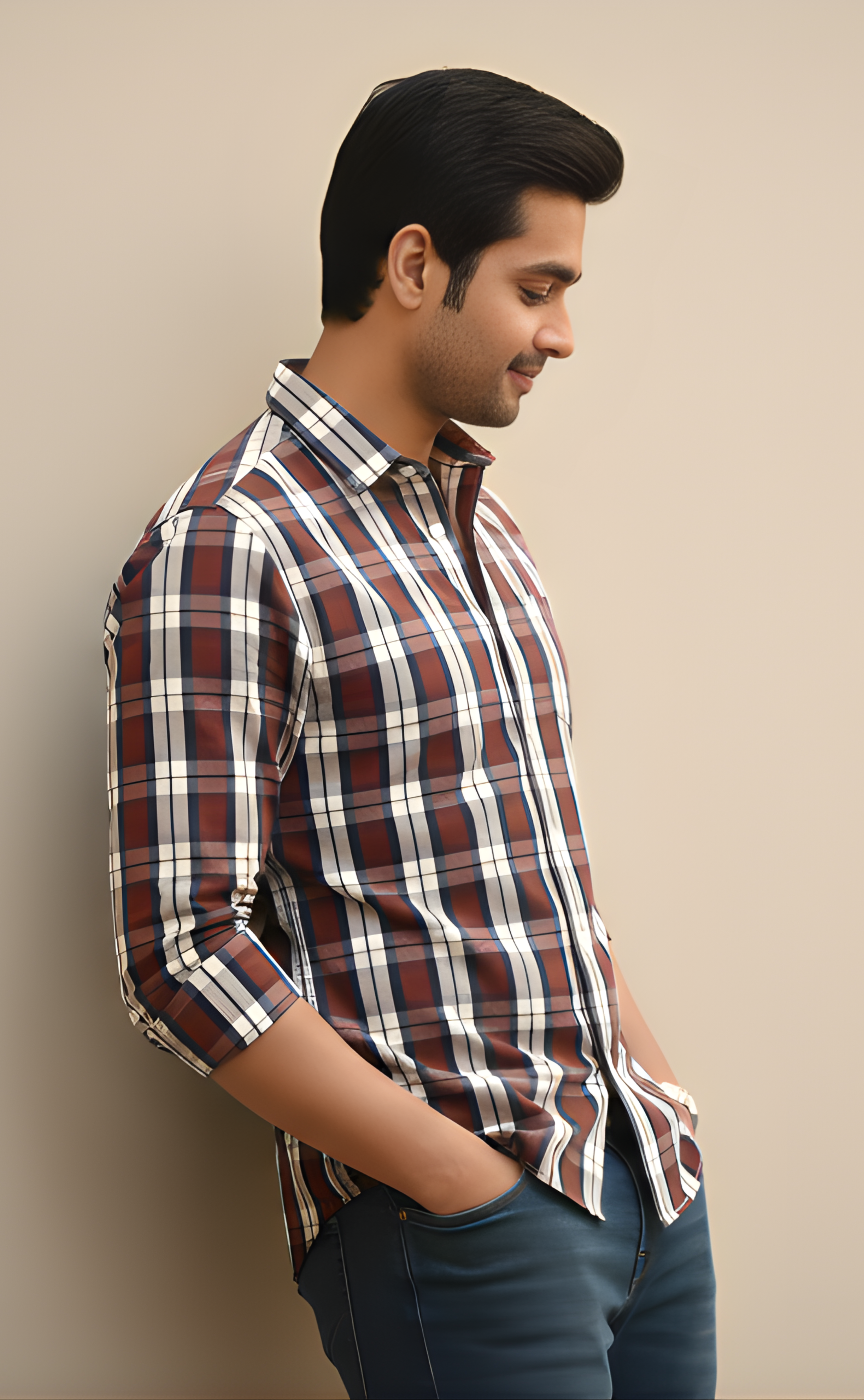 The Maroon & Navy Check Shirt