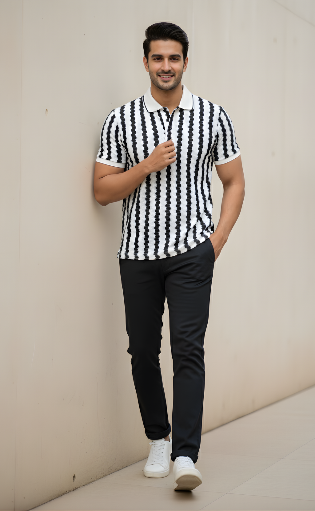 The Graphic Striped Polo T-Shirt