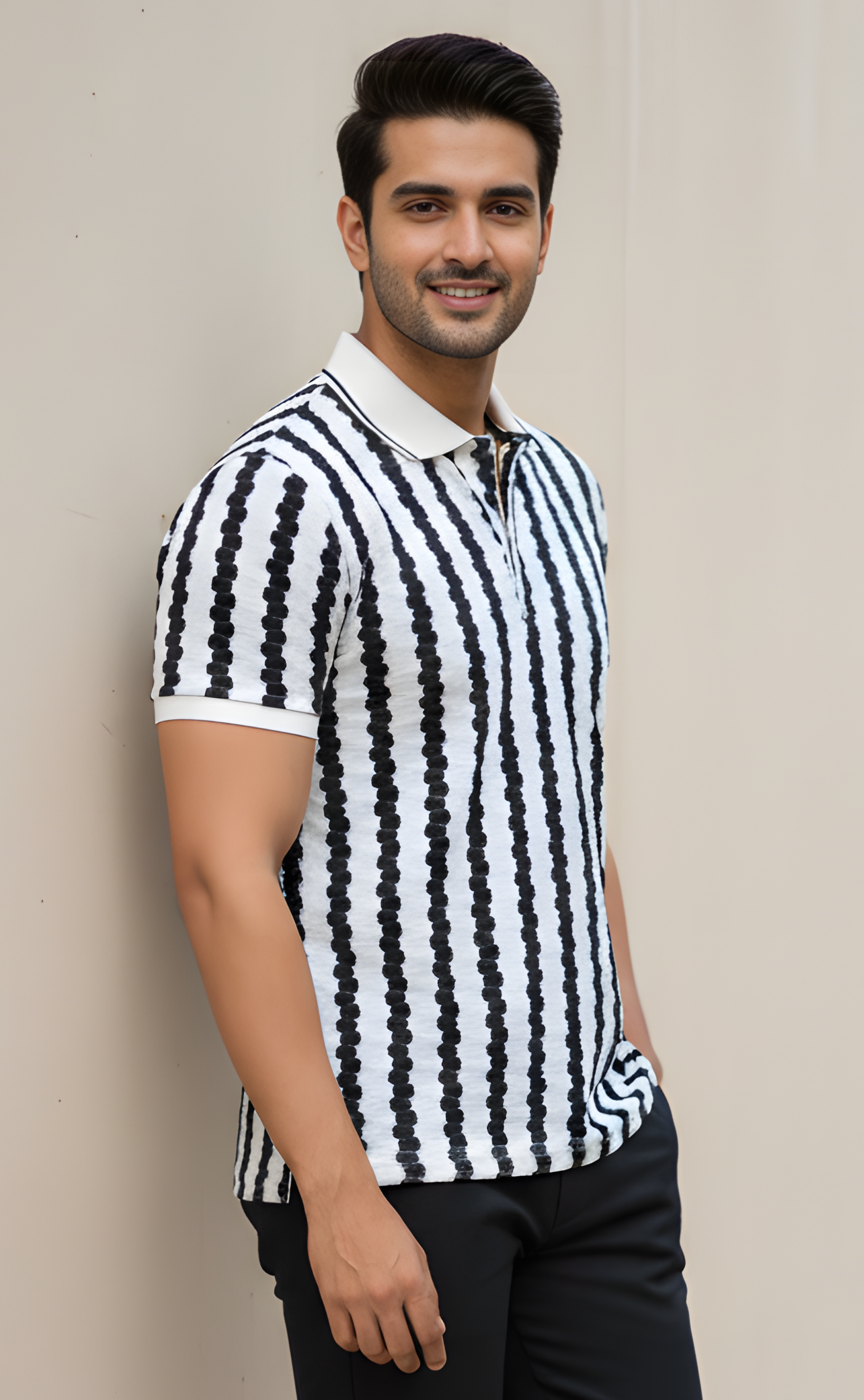 The Graphic Striped Polo T-Shirt