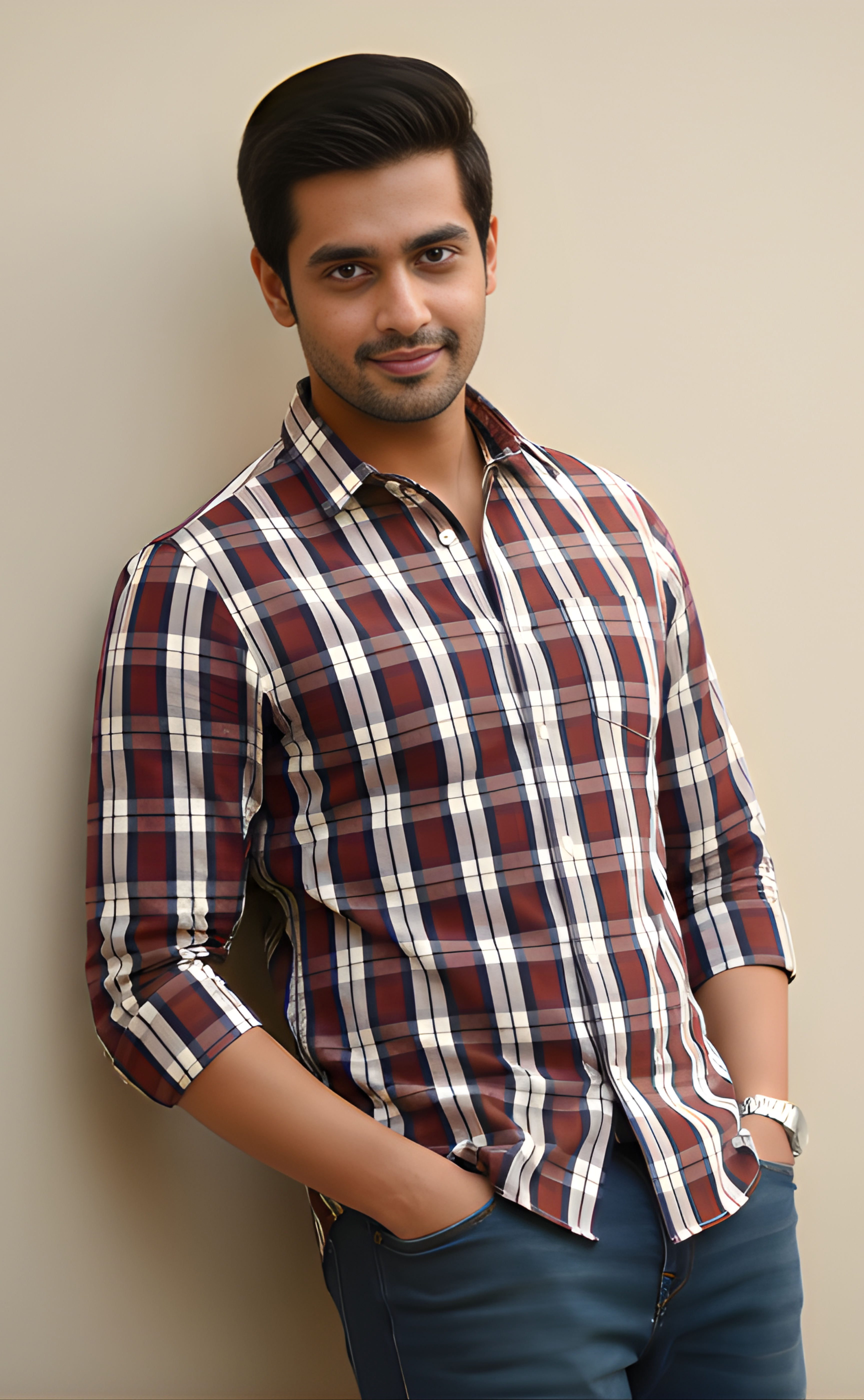 The Maroon & Navy Check Shirt