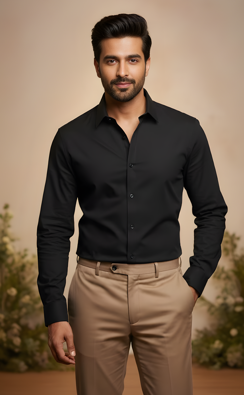 Premium Plain Black Shirt for Men