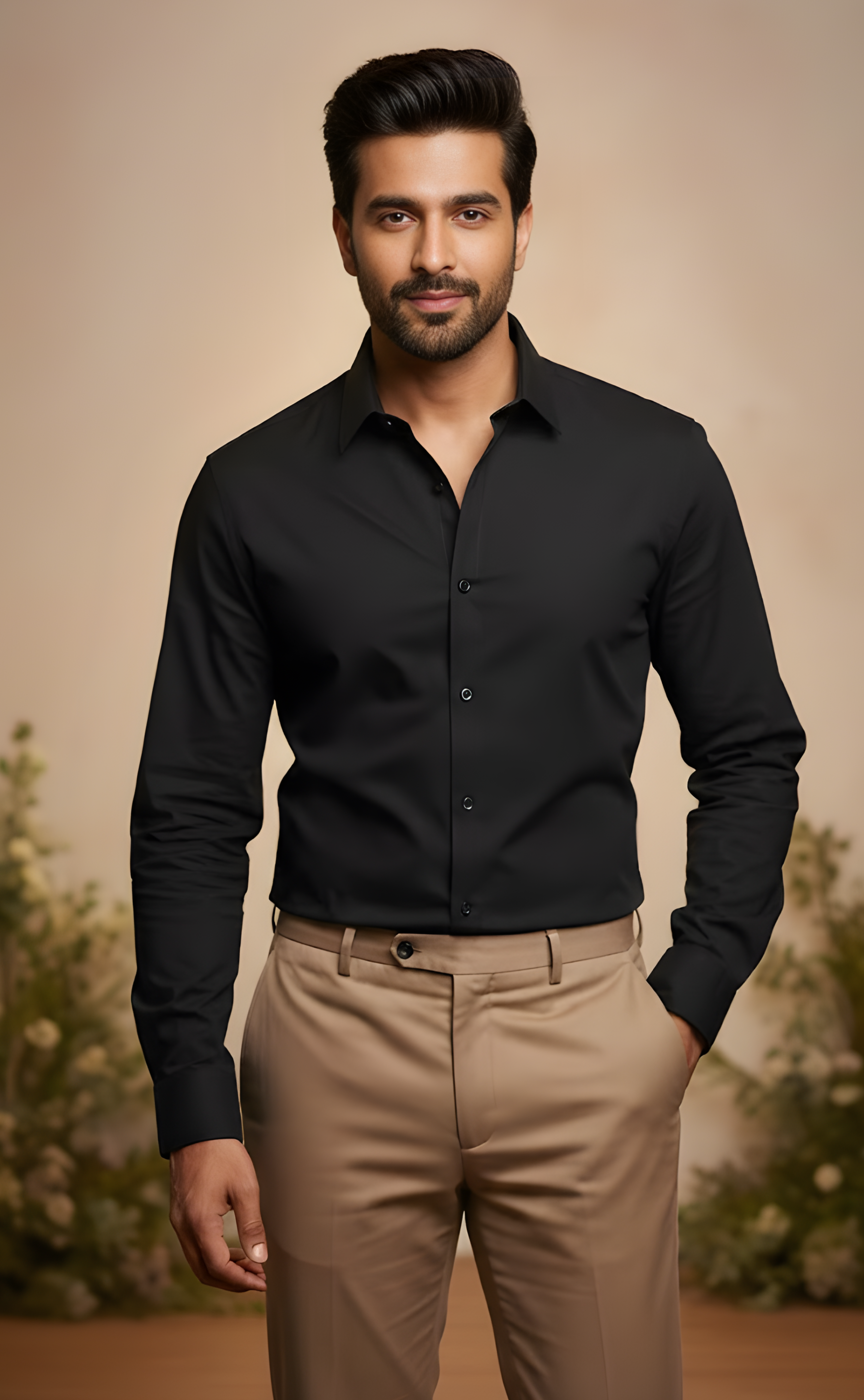 Premium Plain Black Shirt for Men