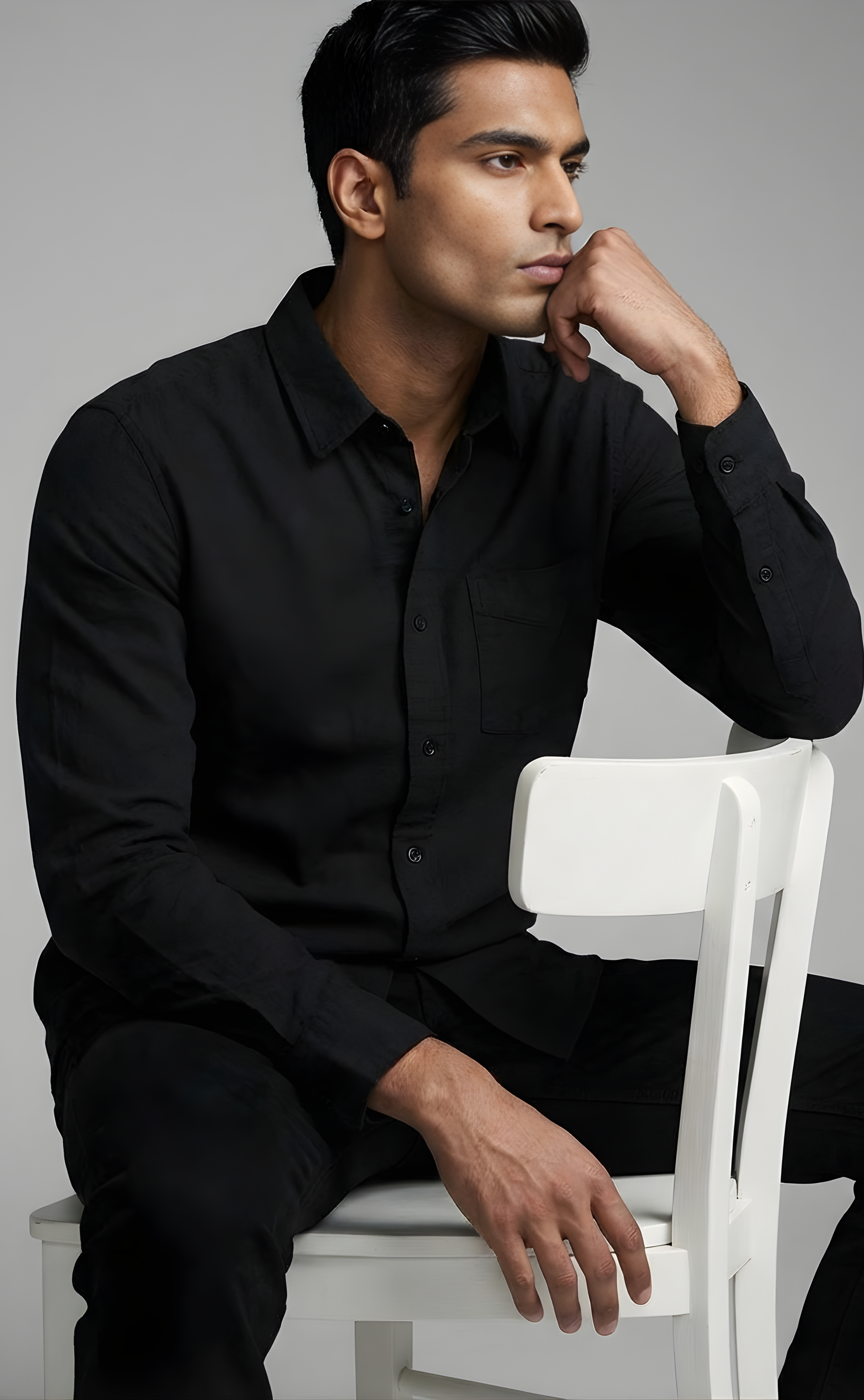 Premium Plain Black Shirt for Men