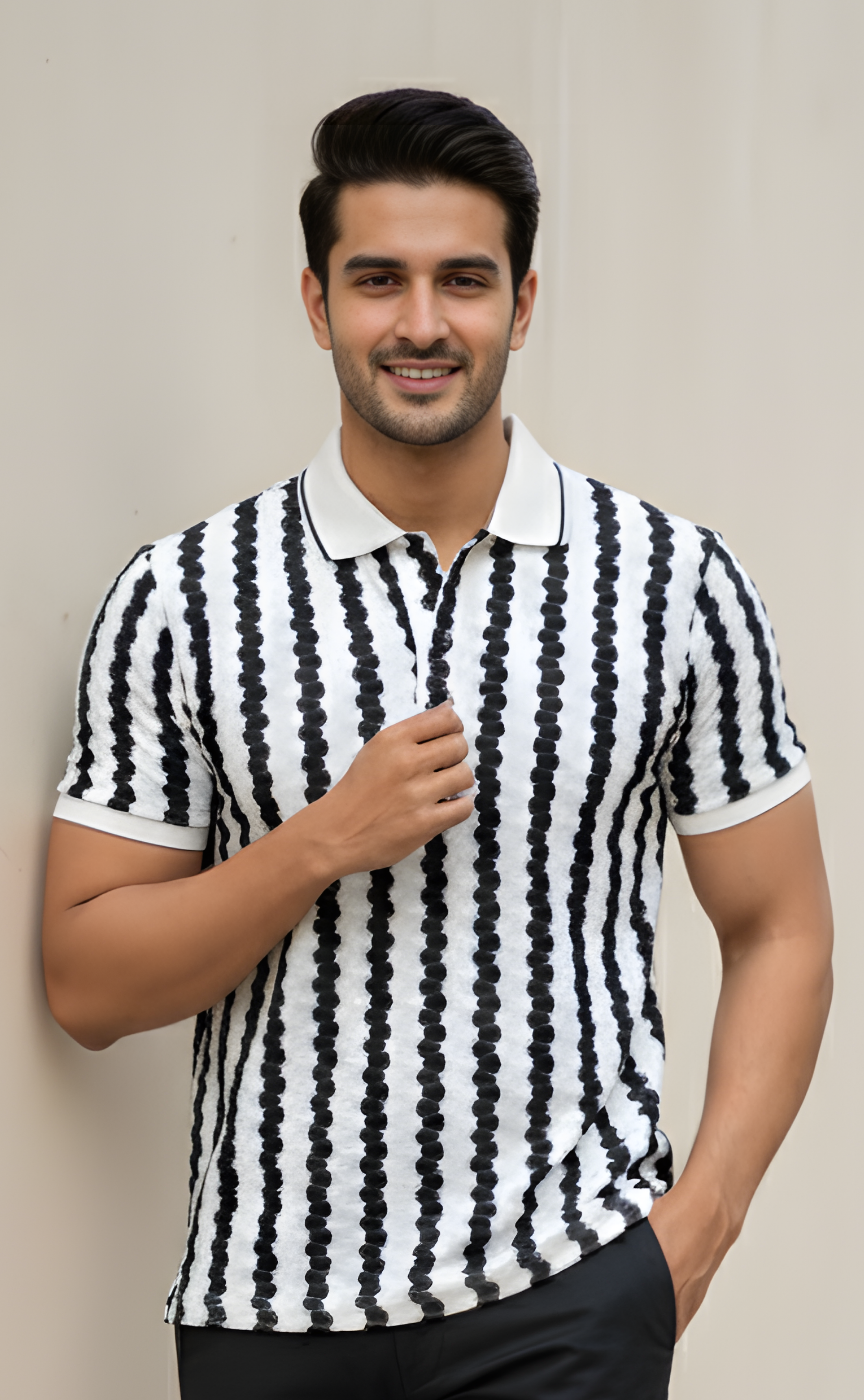 The Graphic Striped Polo T-Shirt
