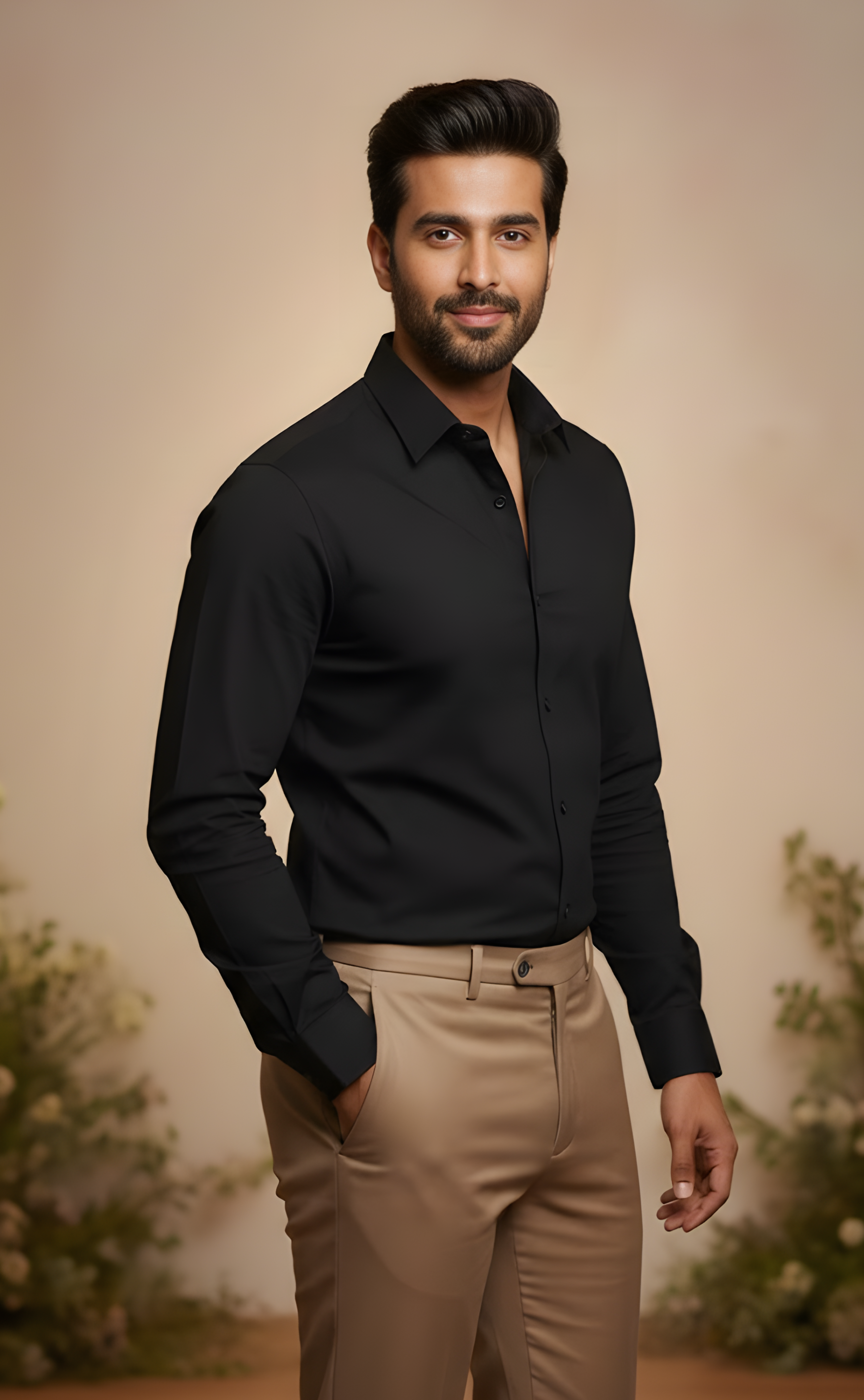 Premium Plain Black Shirt for Men