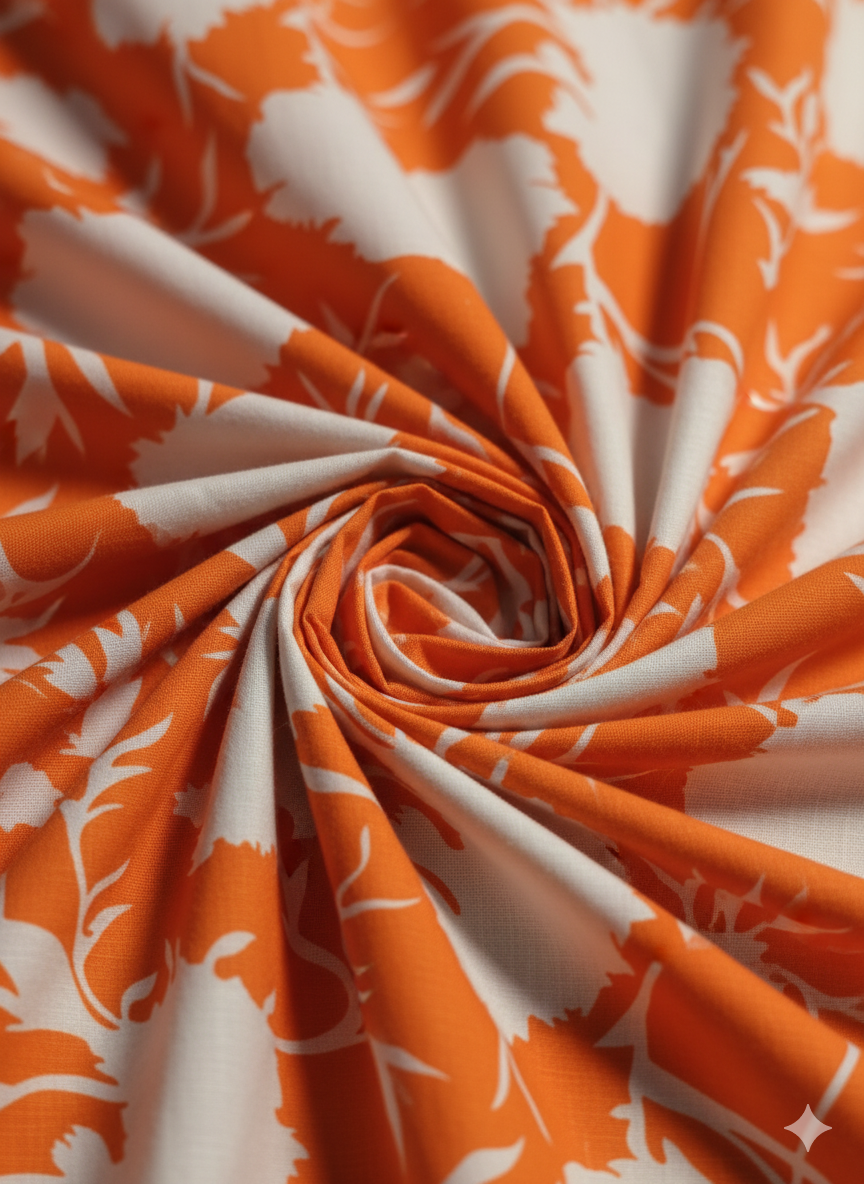 The Orange & White Floral Frock for Women
