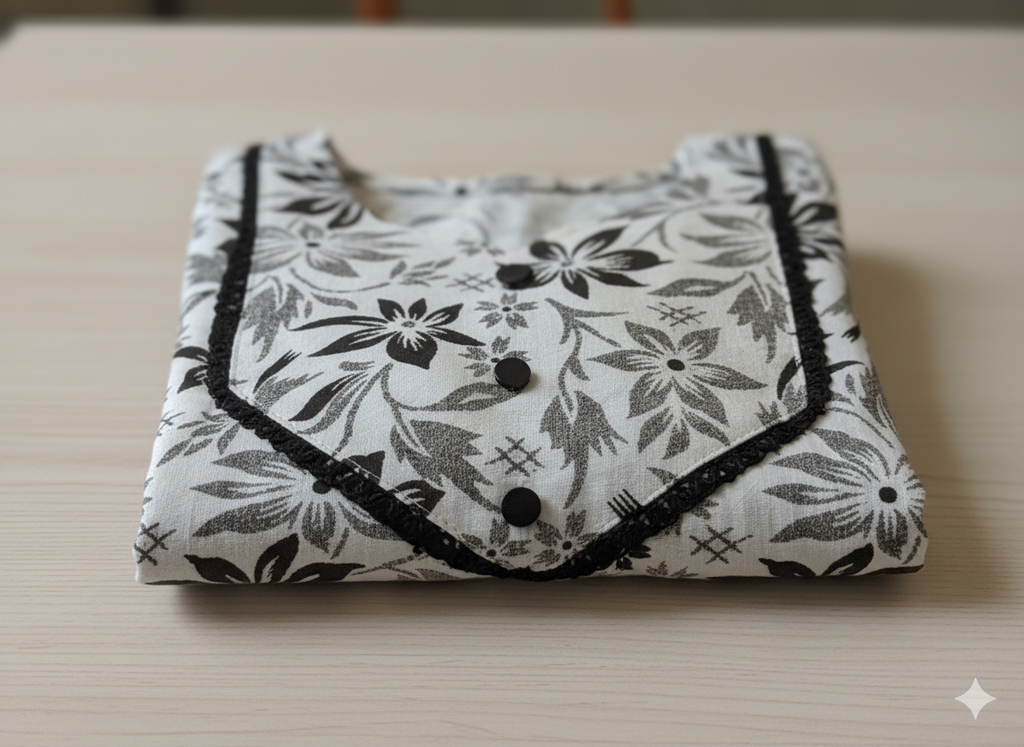 Monochrome Floral Kurti Dress